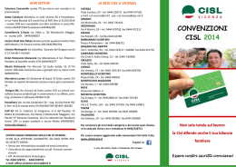 CONVENZIONI CISL 2014