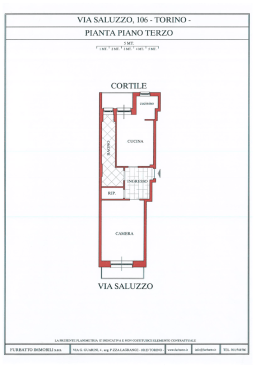 via saluzzo, 106 - torino - pianta piano terzo