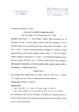 AVVISO DI VENDITA IMMOBILIARE