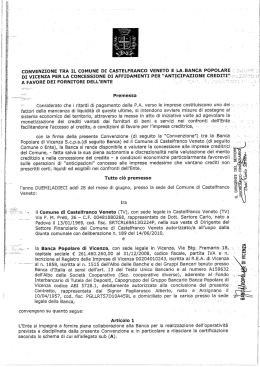 Convenzione BANCA POPOLARE DI VICENZA