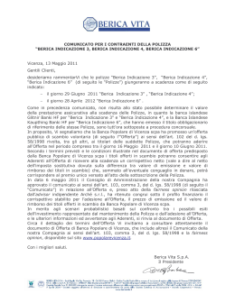 Comunicato stampa per i contraenti