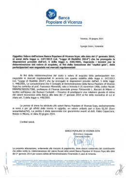 Attestazione Valore Azione BPVi