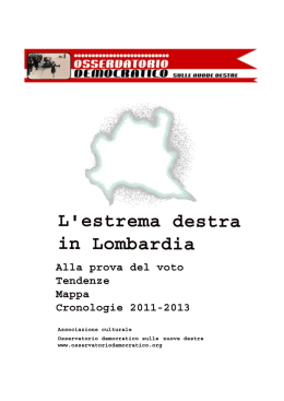 Dossier: "La nuova destra in Lombardia"