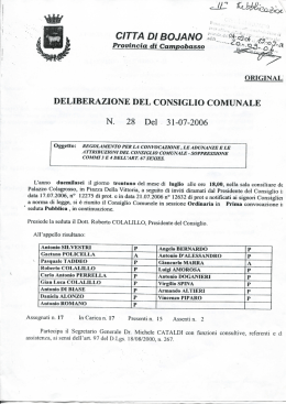 DELIBERAZIONE DEL CONSIGLIO COMUNALE