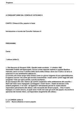 A CINQUANT`ANNI DAL CONCILIO VATICANO II CANTO: Chiesa di