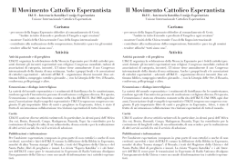 Il Movimento Cattolico Esperantista Il Movimento Cattolico