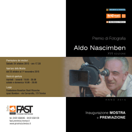 Invito al Premio di Fotografia Aldo Nascimben