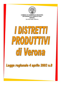 Distretti Produttivi Veronesi - Camera di Commercio di Verona