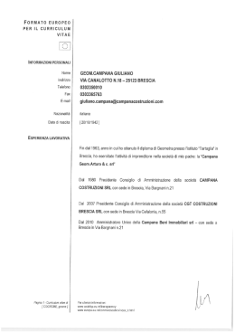 FORMATO EUROPEO PER IL CURRICULUM VITAE