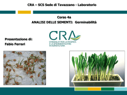 L`analisi di germinabilità - CRA-SCS
