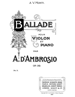 Page 1 Page 2 BALLADE. A. d`AMBROSIO, Op. 39. VIOLON