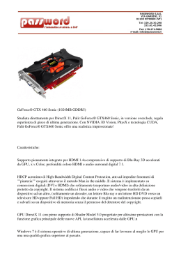 GeForce® GTX 460 Sonic (1024MB GDDR5) Studiata direttamente