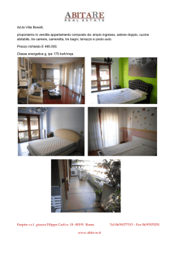 Ad.te Villa Bonelli, proponiamo in vendita appartamento - Abita-re
