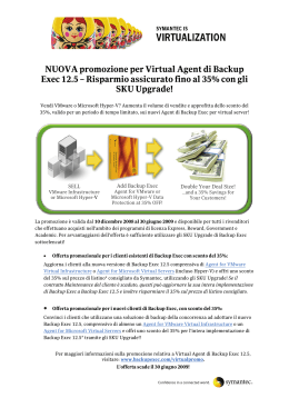 NUOVA promozione per Virtual Agent di Backup Exec 12.5