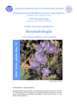 Reumatologia - Azienda Ospedaliera Senese