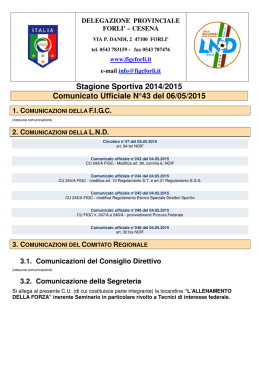 Stagione Sportiva 2014/2015 Comunicato Ufficiale N&deg;43