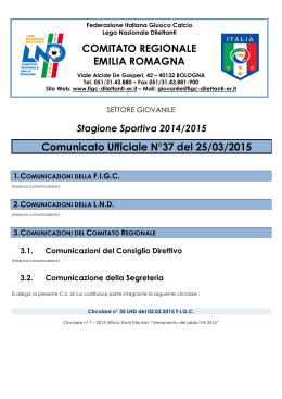 CU 37 SGS... - FIGC Comitato Regionale Emilia Romagna