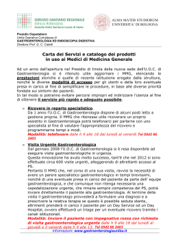 Carta dei Servizi_Catalogo prodotti Gastro Imola