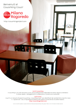 Scarica la presentazione di Cowo Milano/Rogoredo (file )