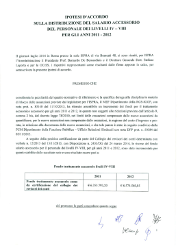 ISPRA_ipotesi di accordo salario accessorio liv IV-VIII 2011