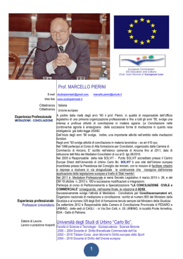 Curriculum Vitae - Conciliaconsumatori Pesaro Urbino