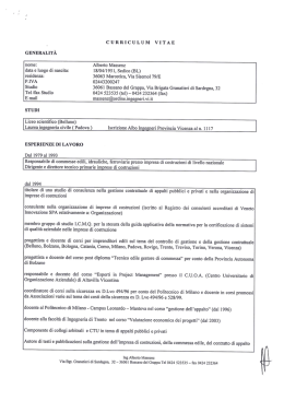 Curriculum Massenz Alberto - Universit&agrave; degli Studi di Udine