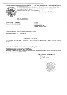 POLITECNICO DI MILANO Sede di Milano