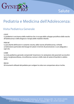 Scarica il PDF Visita pediatrica generale