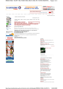 Pagina 1 di 2 PRIMAVERA "SLOW" NEL PARCO DEL DELTA DEL