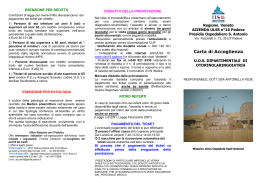 Carta di Accoglienza - Azienda ULSS 16 Padova