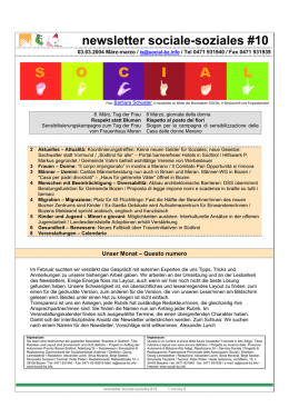 newsletter sociale-soziales #10 - Soziales in S&uuml;dtirol