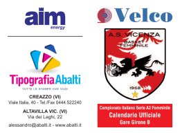 Clicca qui per visualizzare l`AS Vicenza Basket