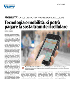 MCBILITA` LA SOSTA Sl POTRA` PAGARE CON lL CELLULARE