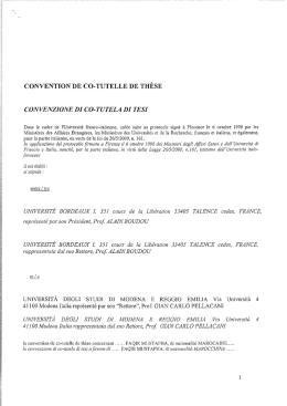 Universit&egrave; Bordeaux I - ICT - Universit&agrave; degli studi di Modena e