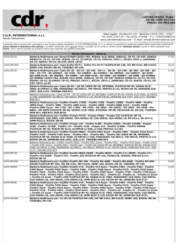 LISTINO C.D.R. International