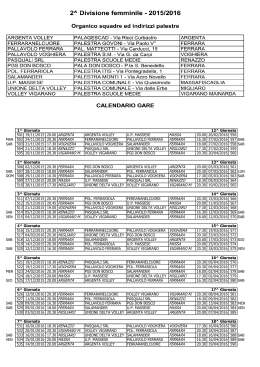 CALENDARI 2015-16 - Pallavolo Ferrara