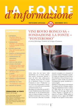 VINI ROVIO RONCO SA + FONDAZIONE LA FONTE