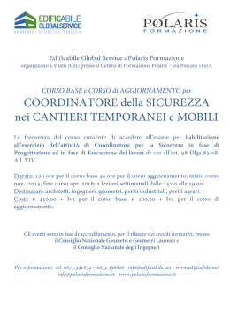 COORDINATORE della SICUREZZA nei CANTIERI