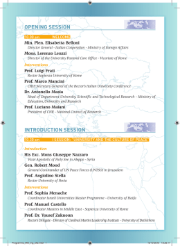 OPENING SESSION INTRODUCTION SESSION