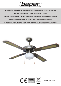 ventilatore a soffitto - manuale di istruzioni • ventilateur de