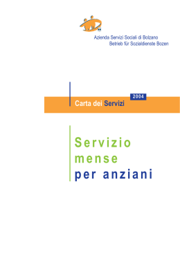 Servizio mense per anziani - Betrieb f&uuml;r Sozialdienste Bozen