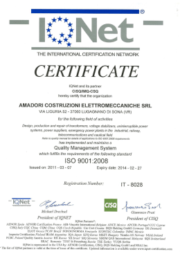 IQNET 2011 - Amadori srl