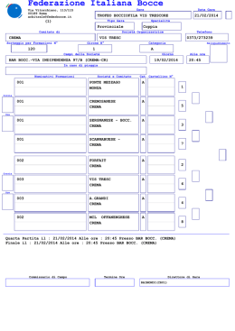 Sorteggio - Federazione Italiana Bocce