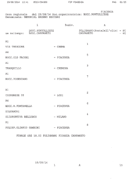 Gara xegionale del 29/08/14 Socmrganizzatrice: BOCCEONTOLLIESE