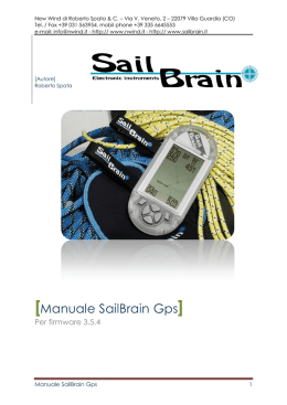 Manuale SailBrain Gps