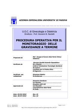 monitoraggio delle gravidanze a termine