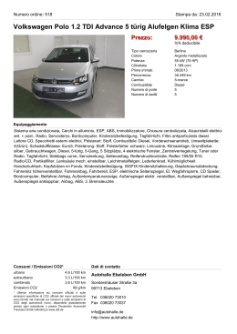 Volkswagen Polo 1.2 TDI Advance 5 türig Alufelgen Klima ESP Prezzo