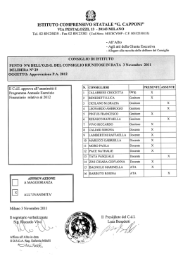 Delibera n. 29 del 03.11.11