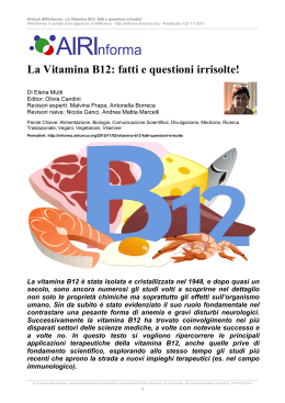 La Vitamina B12: fatti e questioni irrisolte! - AIRInforma