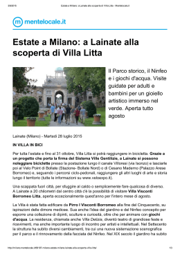 Estate a Milano: a Lainate alla scoperta di Villa Litta